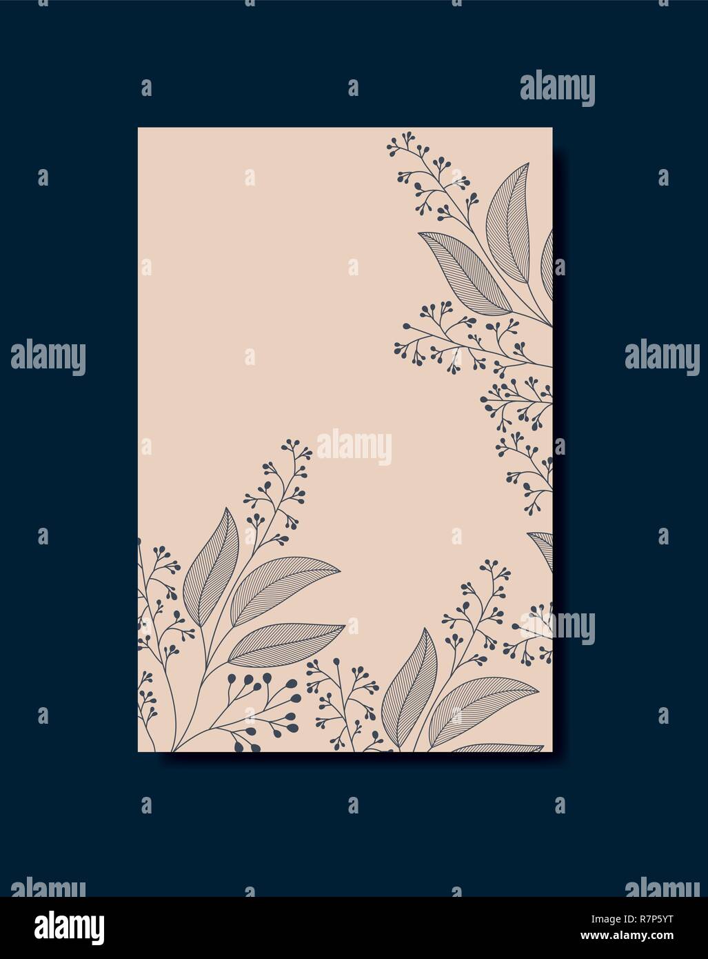 card with monochrome floral decoration Stock Vector Image & Art - Alamy