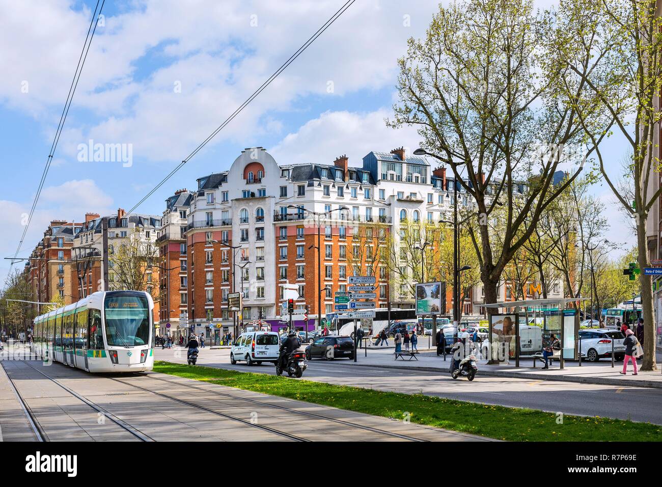 France, Paris, 14th Disrict, Boulevard Brune tramway, Porte d'Orléans Stock  Photo - Alamy