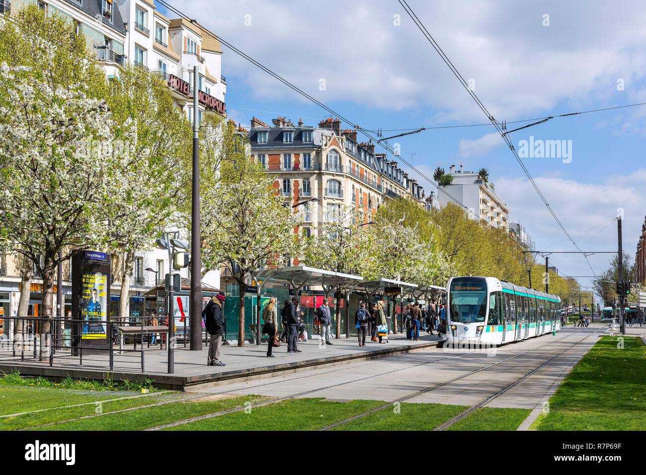 France, Paris, 14th Disrict, Boulevard Brune tramway, Porte d'Orléans Stock  Photo - Alamy