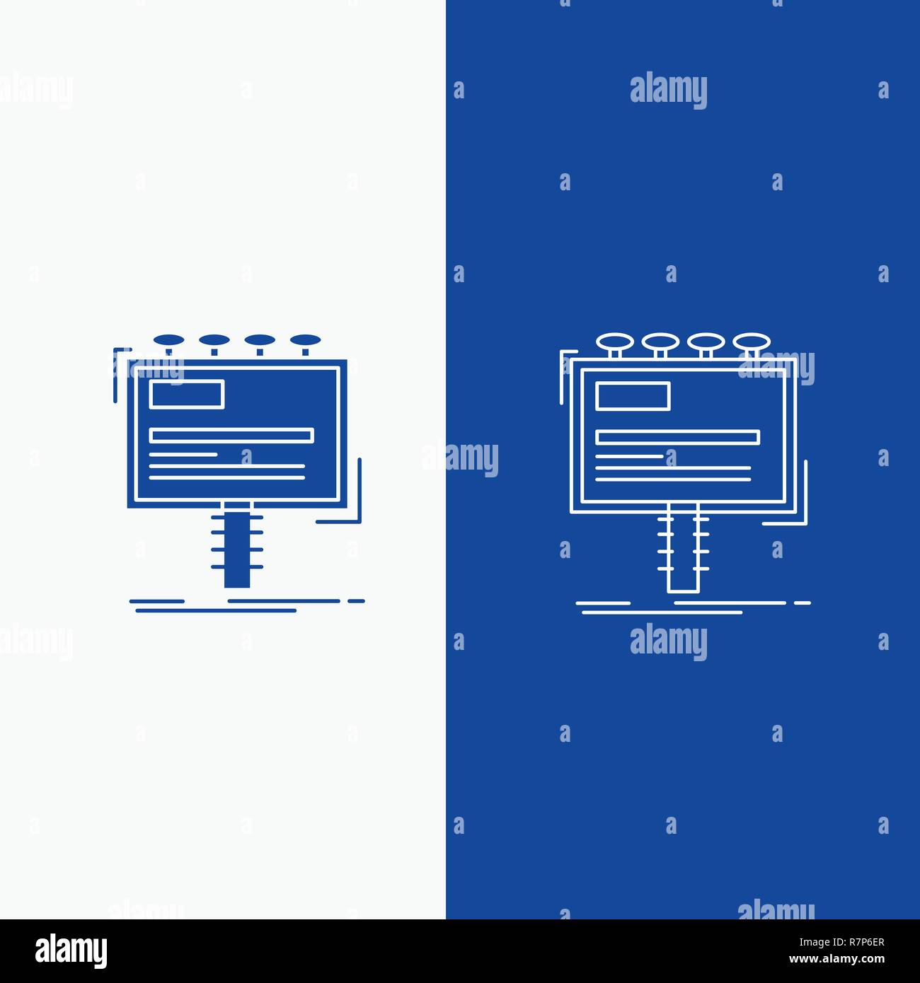 Ad Advertisement Advertising Billboard Promo Line And Glyph