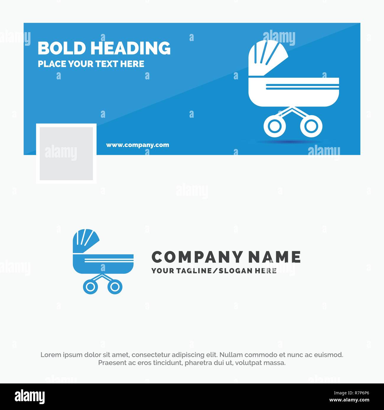 Blue Business Logo Template For Trolly Baby Kids Push Stroller