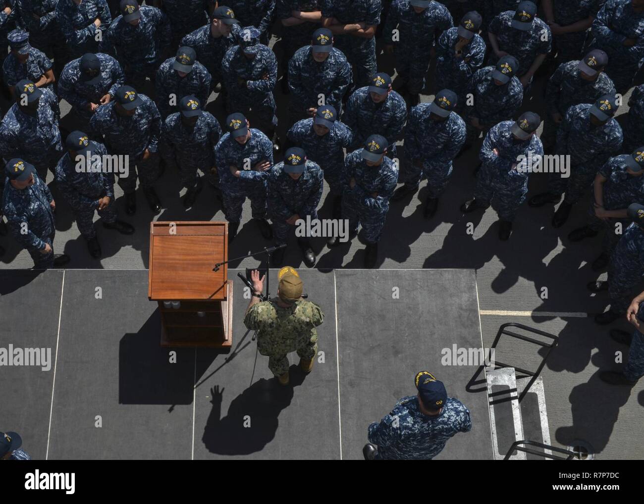 Commander of expeditionary strike group two hires stock photography