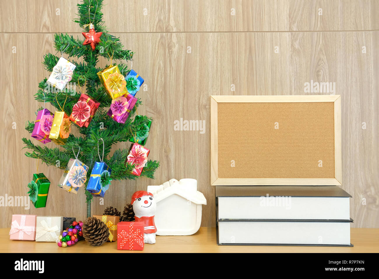 Decorated Christmas Tree Blank Cork Board Book Xmas New Year