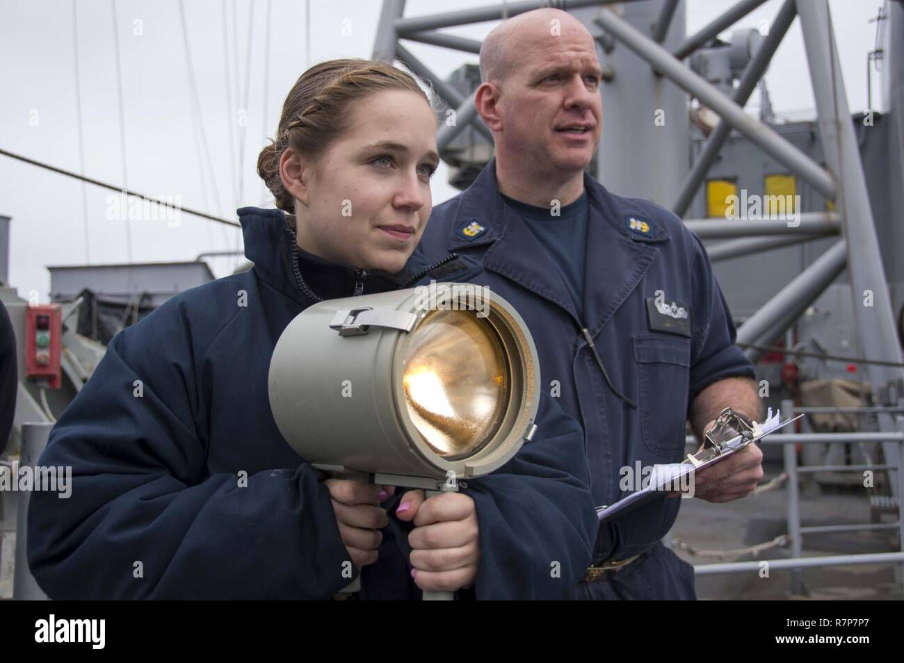 EAST CHINA SEA (March 30, 2017) Quartermaster Seaman Rachel Dill, from