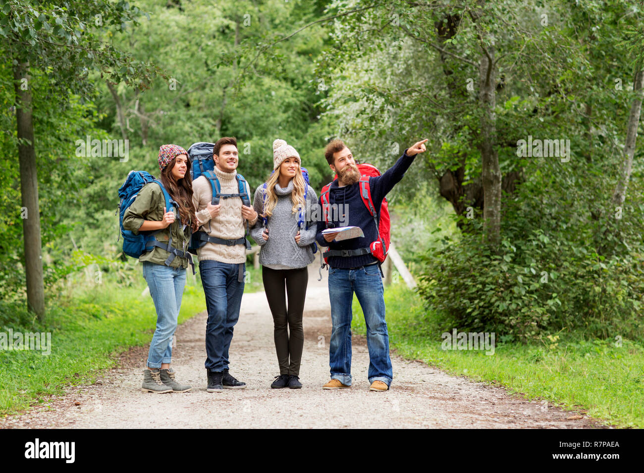 Woman man hiking map hi-res stock photography and images - Alamy