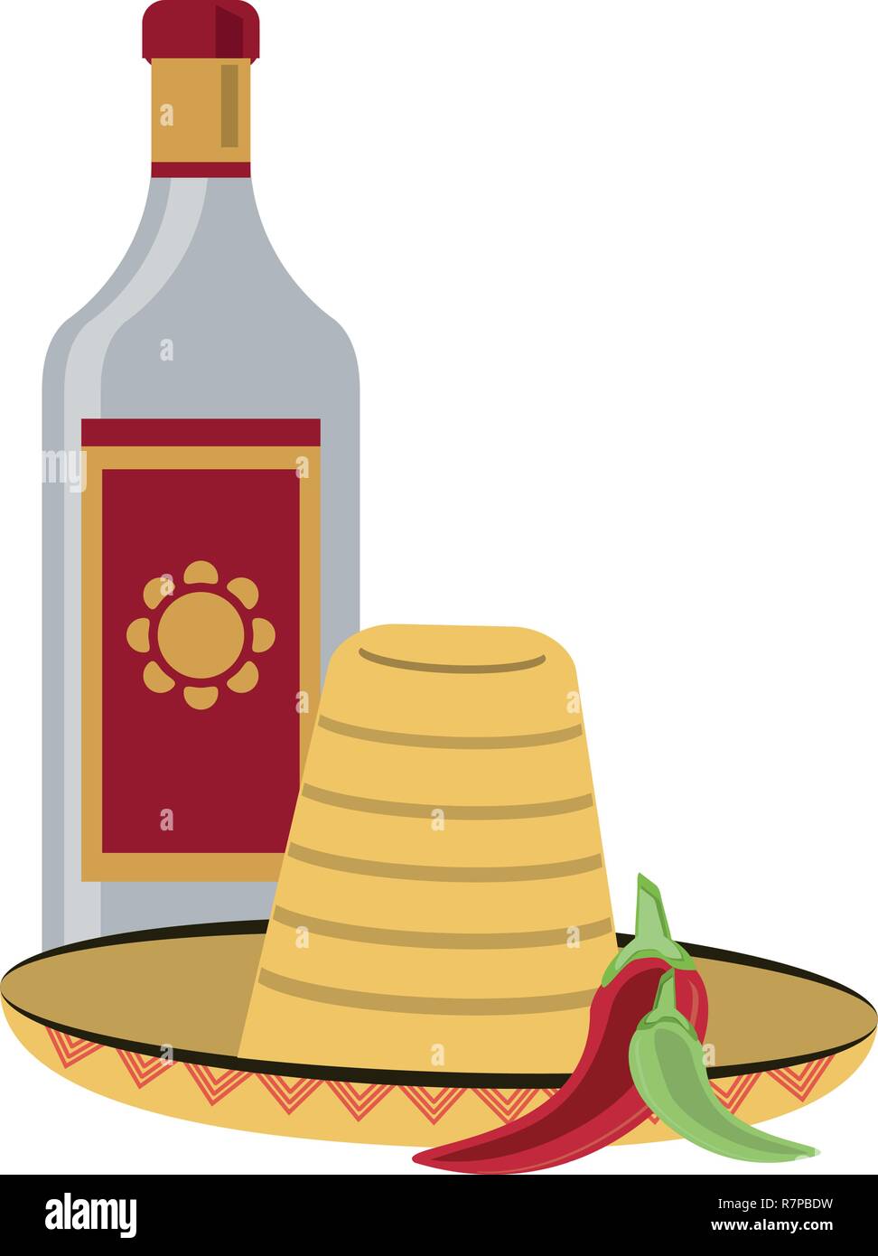 Tequila mexican drink Stock Vector