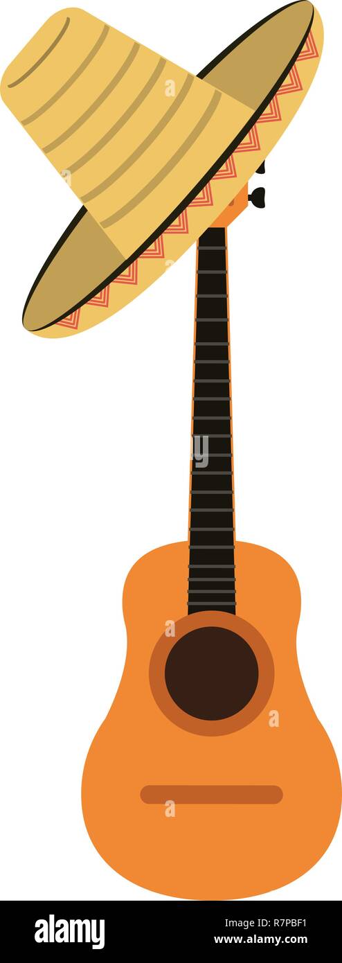acoustic guitar and mexican hat Stock Vector Image & Art - Alamy
