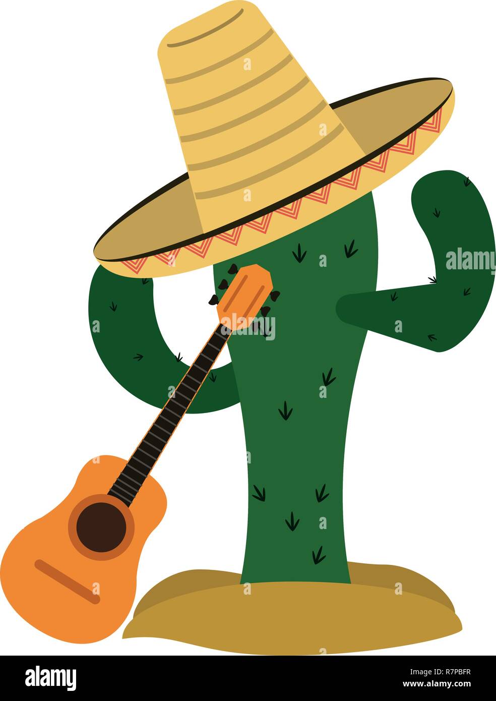 cactus and mexican hat with guitar Stock Vector Image & Art - Alamy