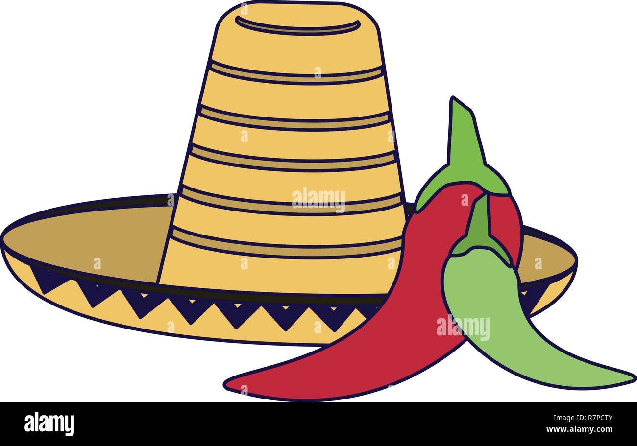 Mexican hat and chillis Stock Vector Image & Art - Alamy