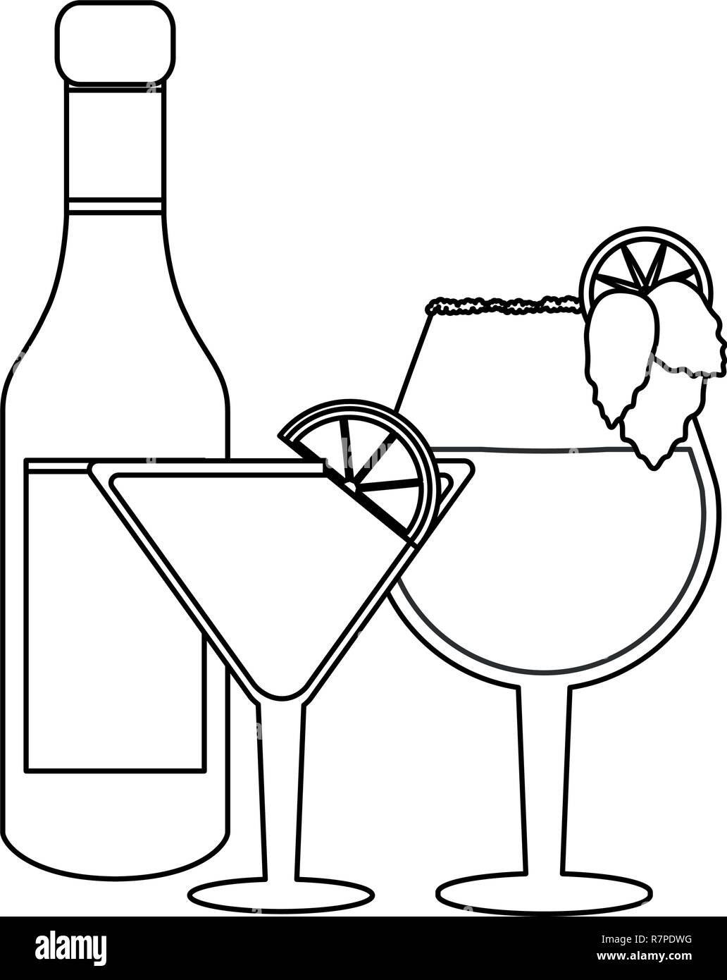 Cocktails and drinks in black and white Stock Vector Image & Art Alamy