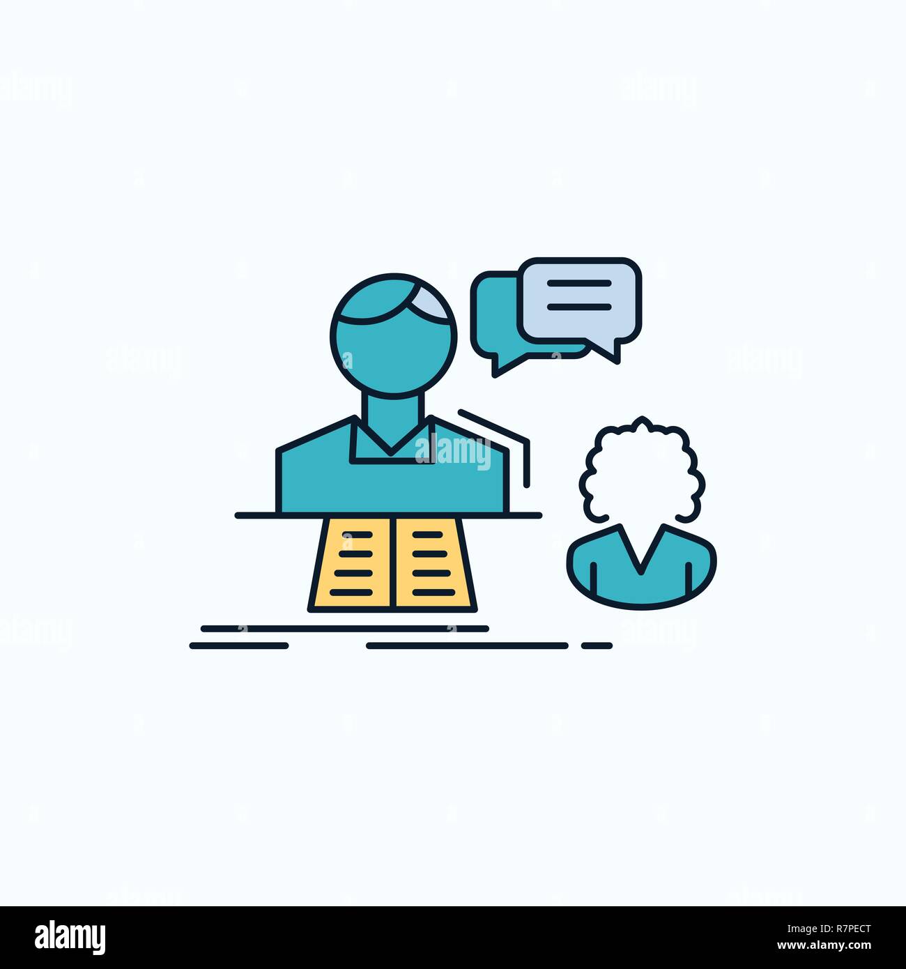 consultation, chat, answer, contact, support Flat Icon. green and