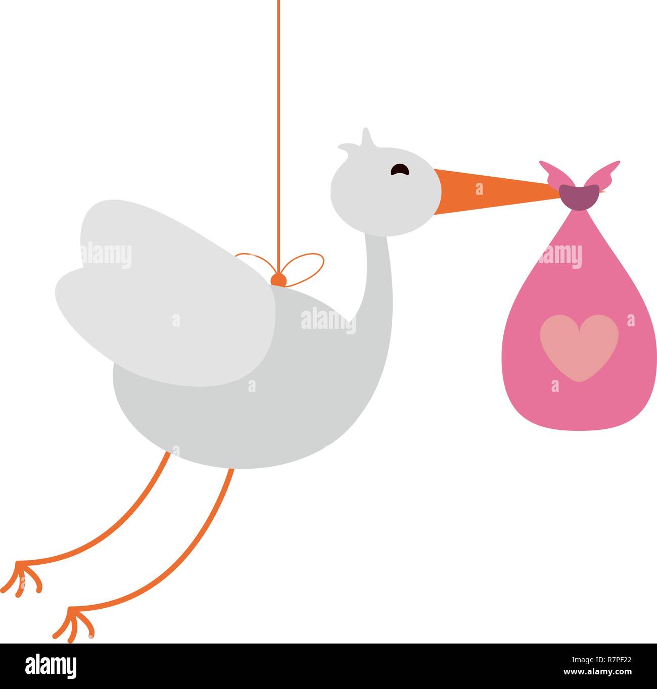 Stork with baby bag Stock Vector Image & Art - Alamy
