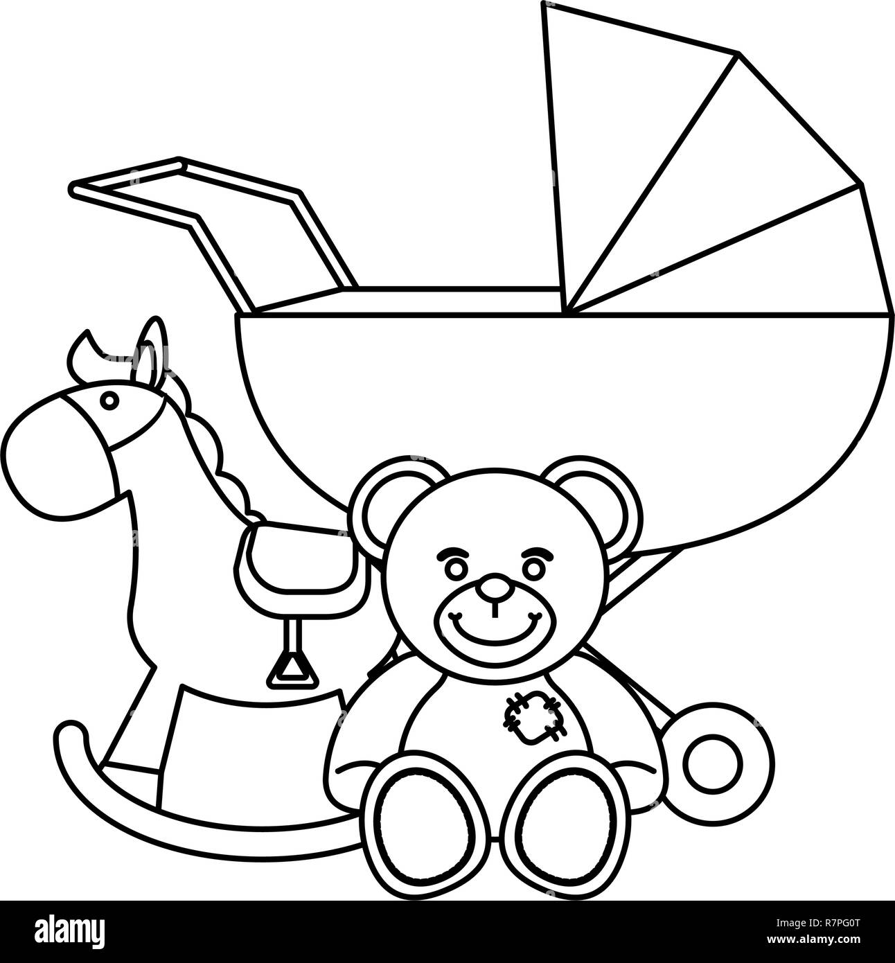 black and white pram