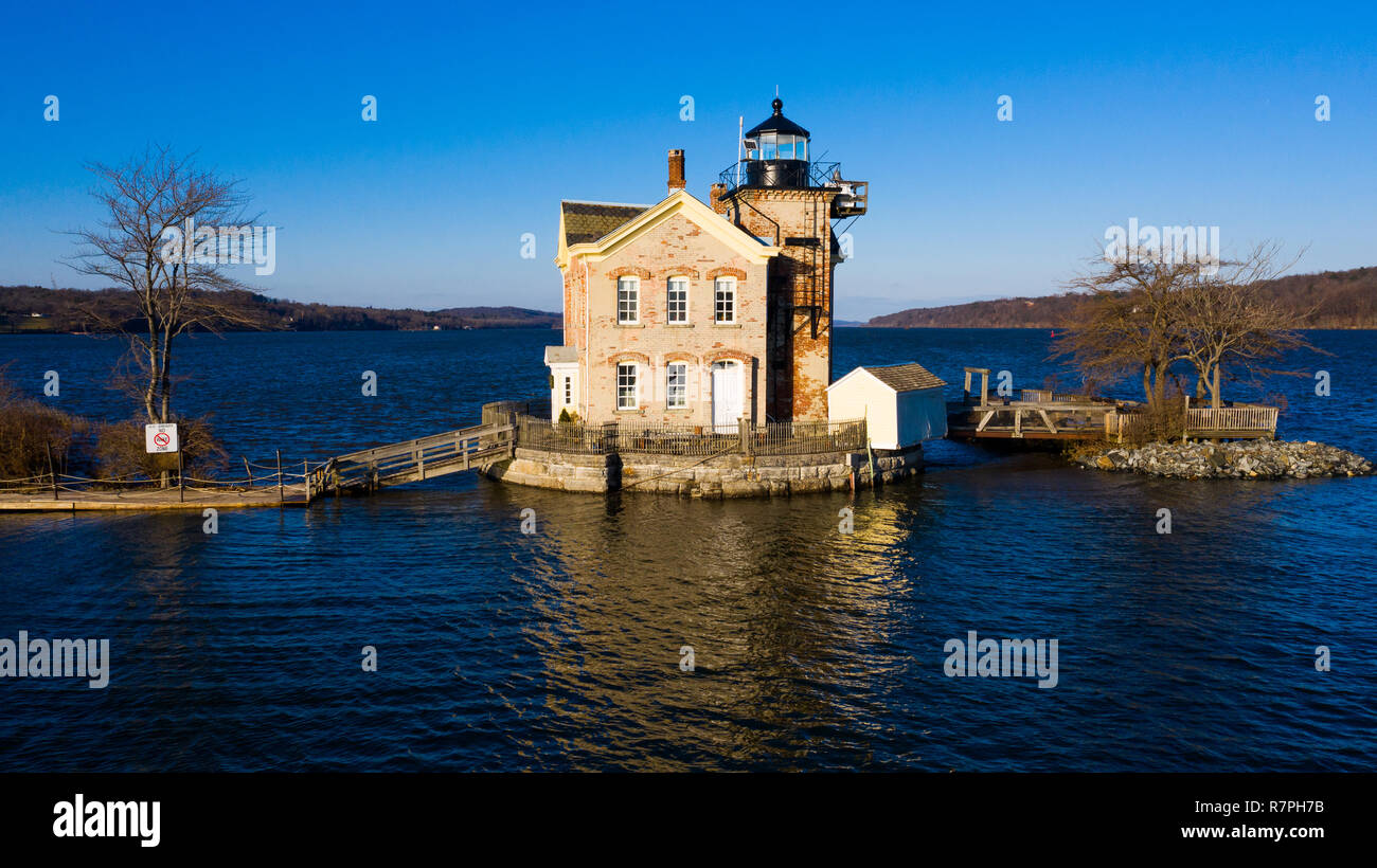 Saugerties Light, known as Saugerties Lighthouse, Saugerties, NY, USA Stock Photo
