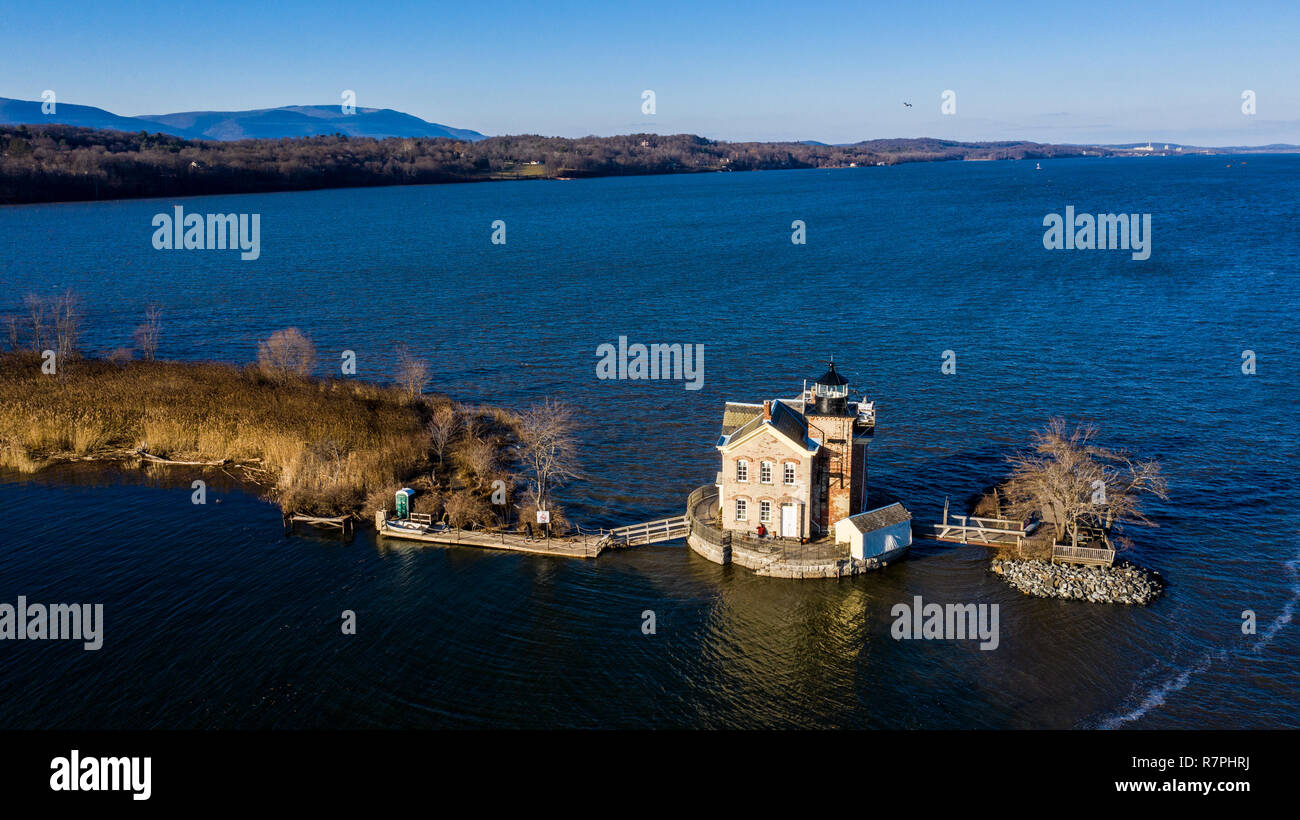 Saugerties Light, known as Saugerties Lighthouse, Saugerties, NY, USA Stock Photo