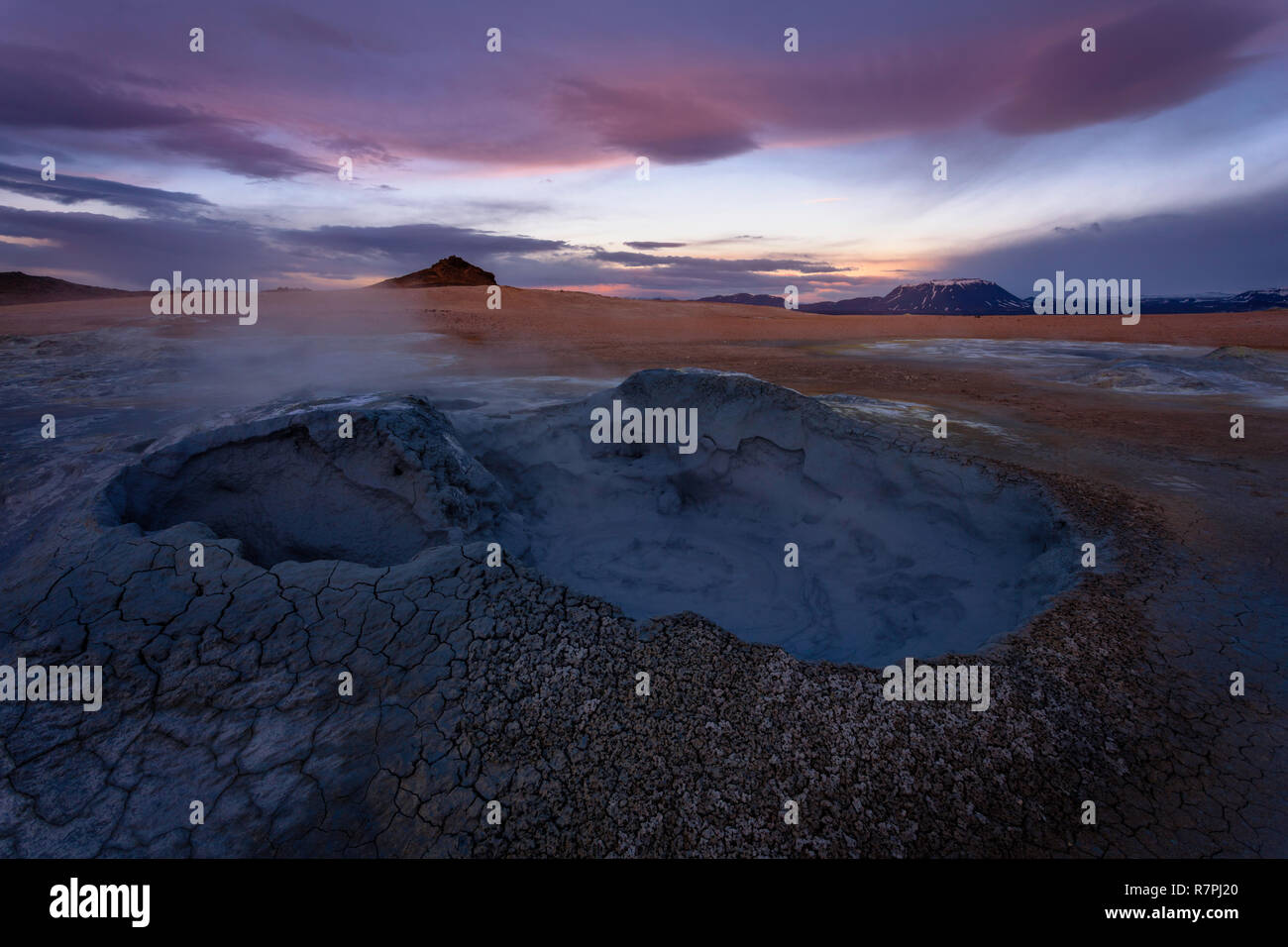 Hverir, Iceland  pools of boiling mud and hot springs Stock Photo