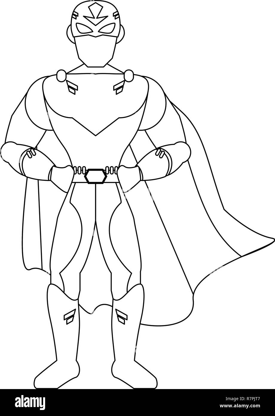 Superhero character cartoon in black and white Stock Vector Image &amp; Art ...