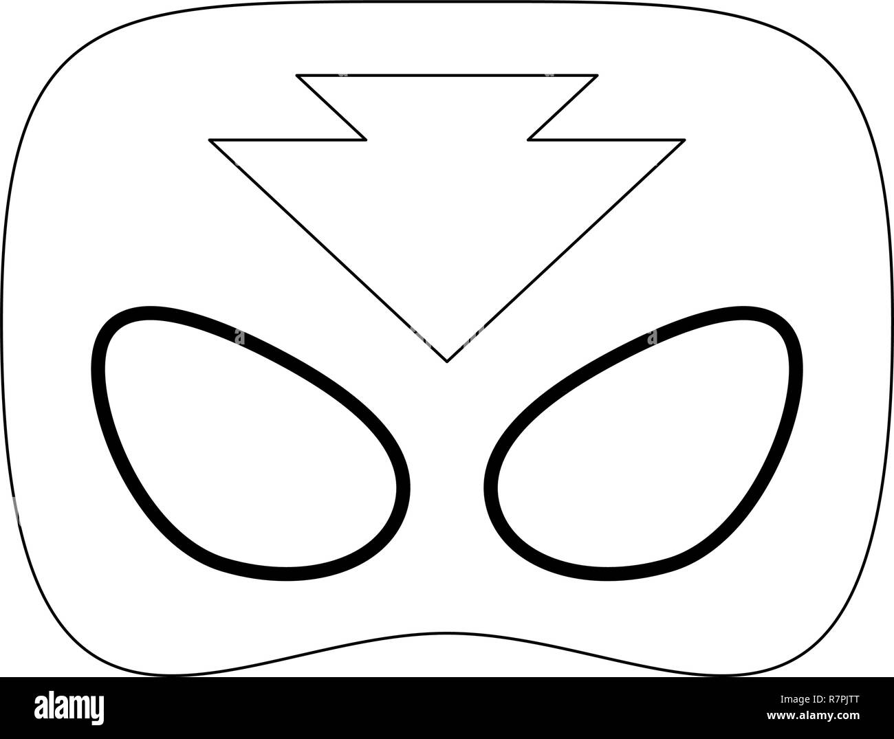Superhero mask character in black and white Stock Vector Image & Art