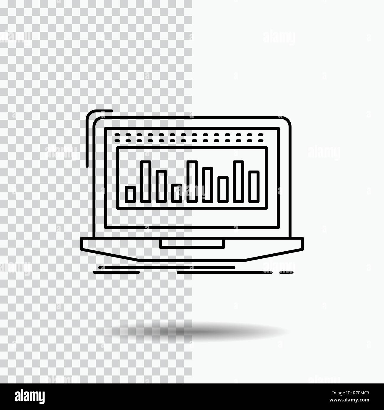 Data, financial, index, monitoring, stock Line Icon on Transparent