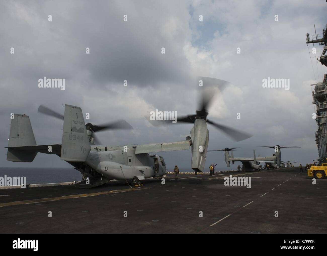 INDIAN OCEAN (March 27, 2017) An MV-22B Osprey, assigned to the Ridge ...