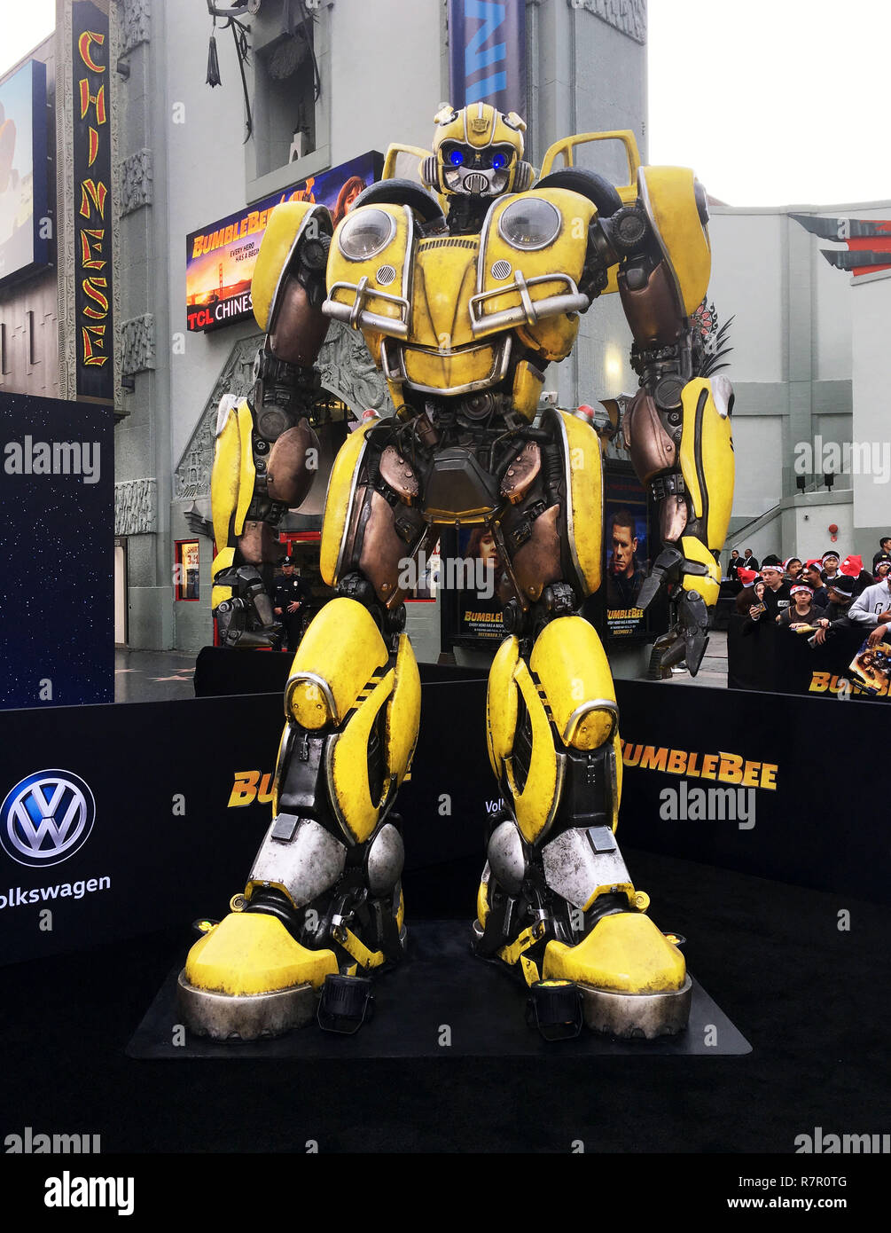 Transformer on the carpet at the premiere of Paramount Pictures' 'Bumblebee' at the TCL Chinese Theatre on December 9, 2018 in Hollywood, California. Stock Photo