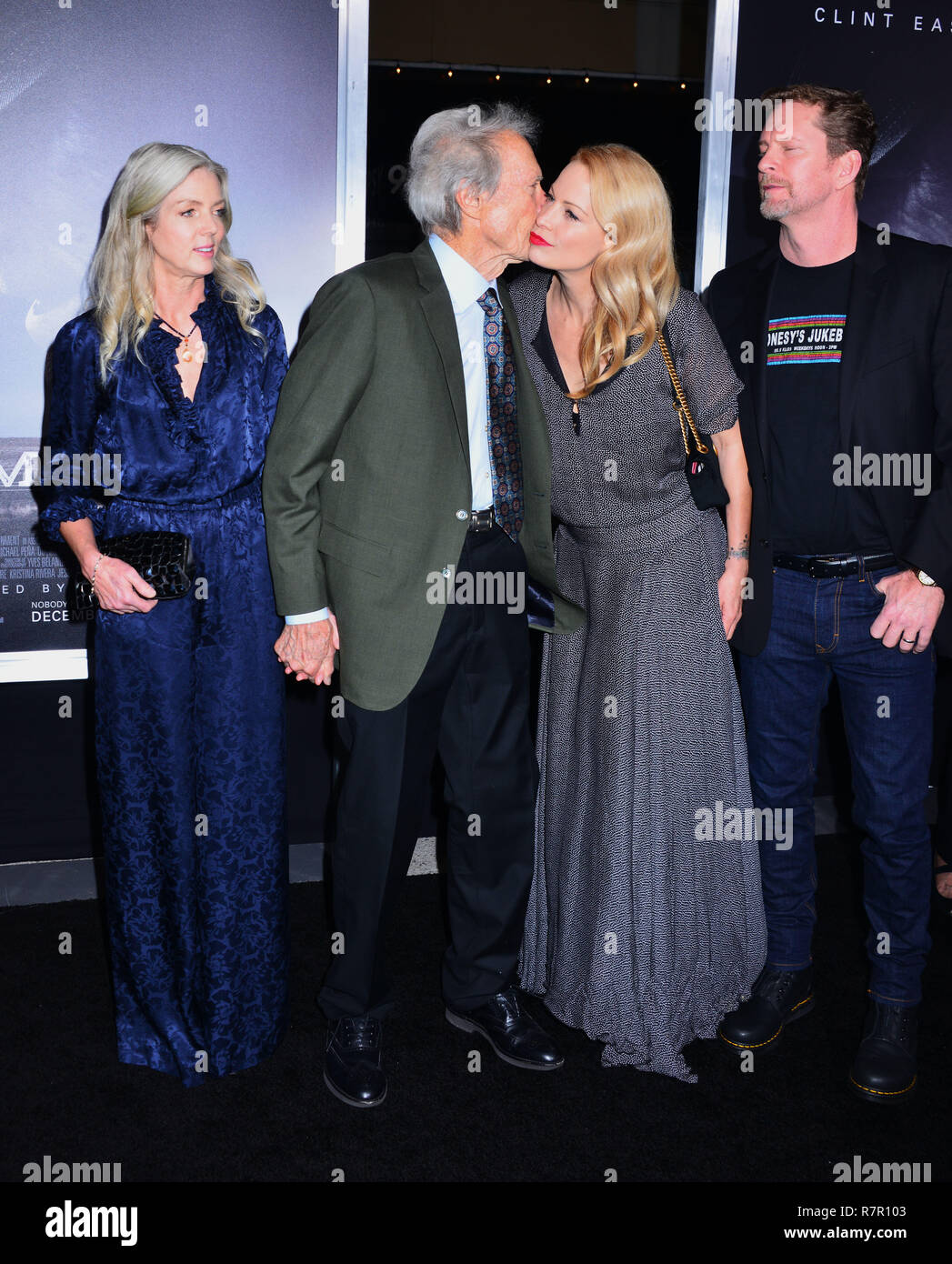 Westwood, California, USA. 10th Dec 2018. Clint Eastwood, Christina Sandera, Alison Eastwood and Stacy Poitras 224 attends Warner Bros. Pictures World Premiere Of 'The Mule' at Regency Village Theatre on December 10, 2018 in Westwood, California. Credit: Tsuni / USA/Alamy Live News Stock Photo