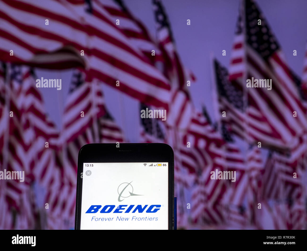 Kiev, Ukraine. 10th Dec, 2018. Boeing Aircraft manufacturing company logo seen displayed on smart phone. Credit: Igor Golovniov/SOPA Images/ZUMA Wire/Alamy Live News Stock Photo