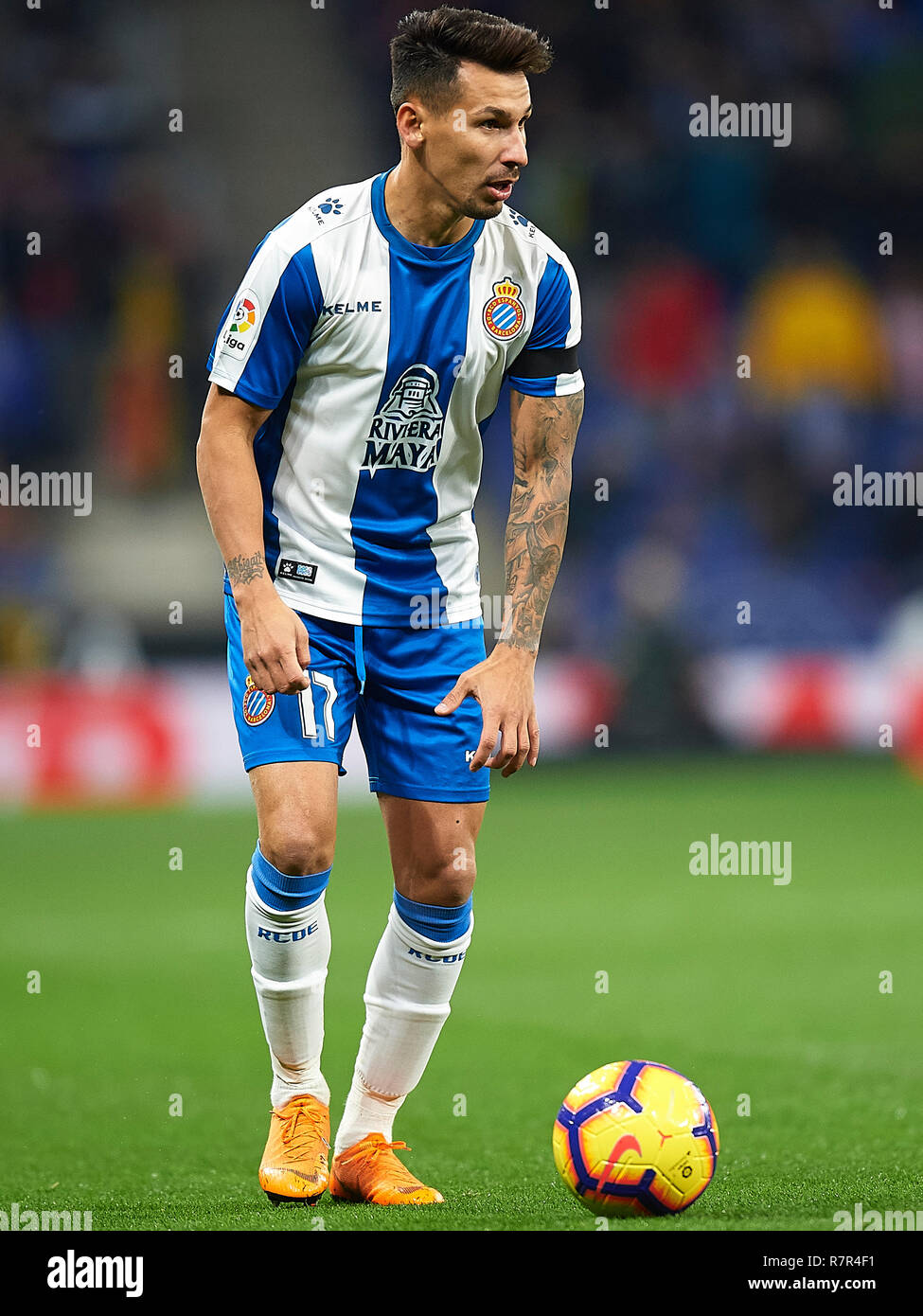 BARCELONA, 8-12-2018. LaLiga 2018/ 2019, date 15. Espanyol-Barcelona.  Hernan Perez of Espanyol during the game Espanyol-Barcelona Stock Photo -  Alamy
