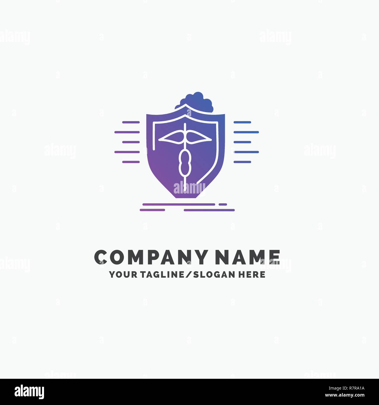 insurance, health, medical, protection, safe Purple Business Logo Template. Place for Tagline