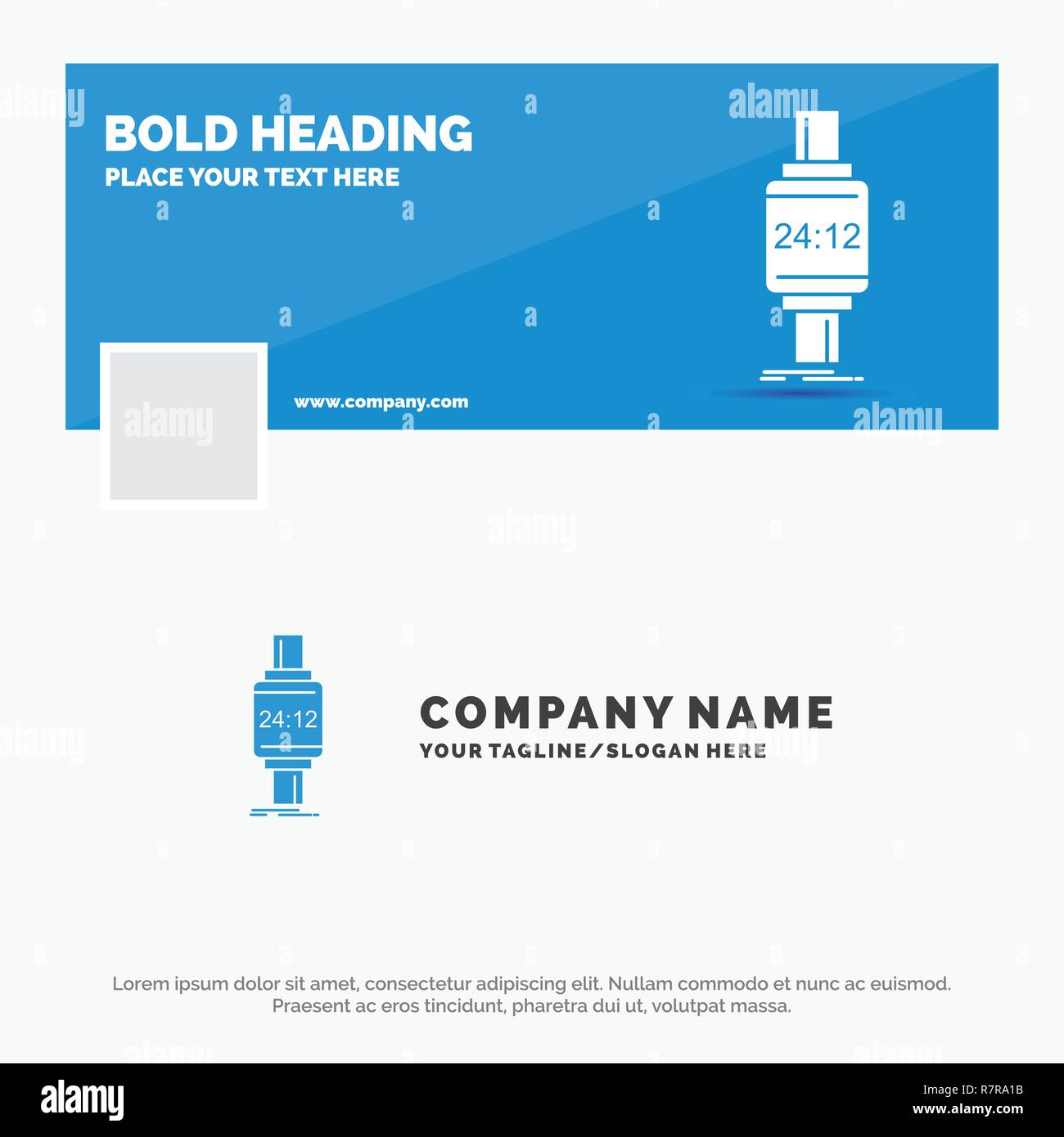 Blue Business Logo Template For Smart Watch Smartwatch Watch