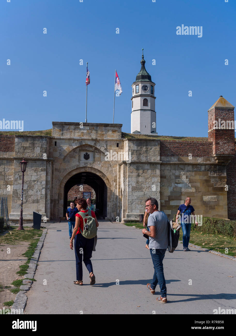 Gate and clocktower of the fortress, Belgrade, Serbia, Europe Stock ...