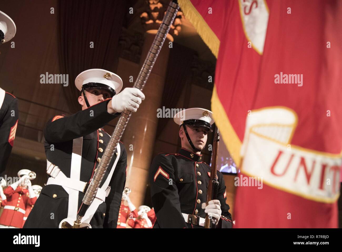 Marine Corps Gen. Joseph F. Dunford Jr., chairman of the Joint Chiefs of Staff, attends the Marine Corps Law Enforcement Foundation (MC-LEF) Gala, in New York, March 30, 2017. Dunford gave remarks and presented the 2017 Commandant's Leadership award to retired Marine Corps Gen. Peter Pace, 16th chairman of the Joint Chiefs of Staff. Since its inception 1995, MC-LEF has awarded nearly $70 million in scholarships and other humanitarian assistance to the children on fallen Marines and federal law enforcement personnel. DoD Stock Photo