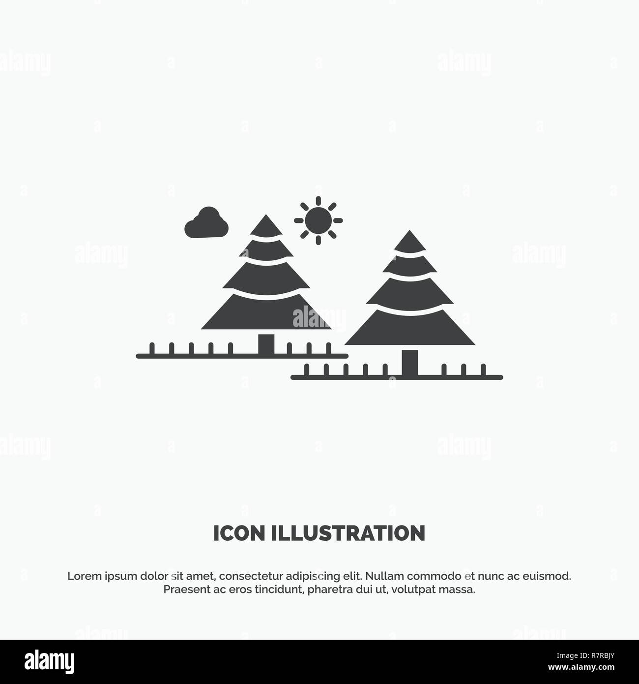 forest, camping, jungle, tree, pines Icon. glyph vector gray symbol for UI and UX, website or mobile application Stock Vector