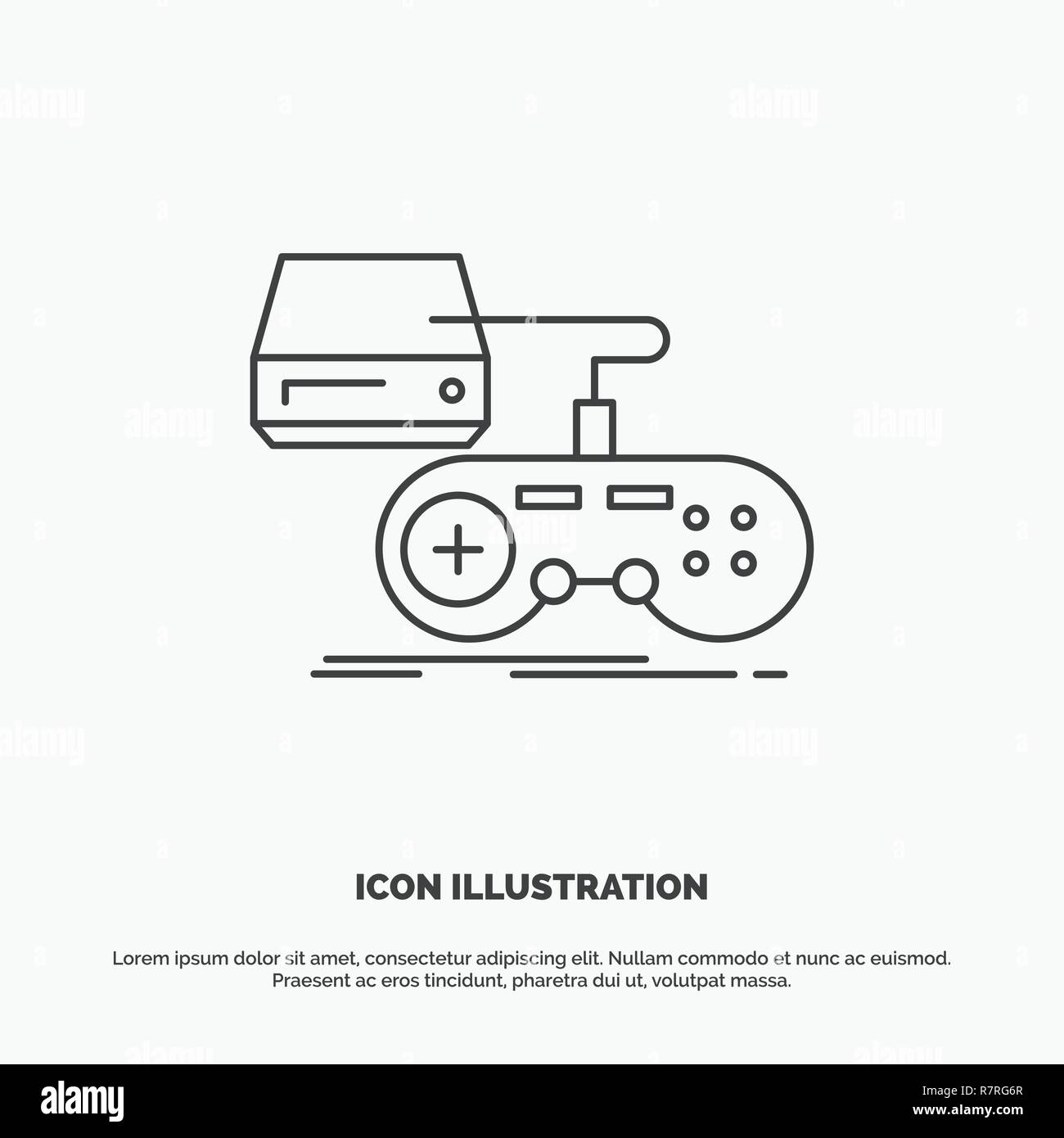 Console, game, gaming, playstation, play Icon. Line vector gray symbol for  UI and UX, website or mobile application Stock Vector Image & Art - Alamy