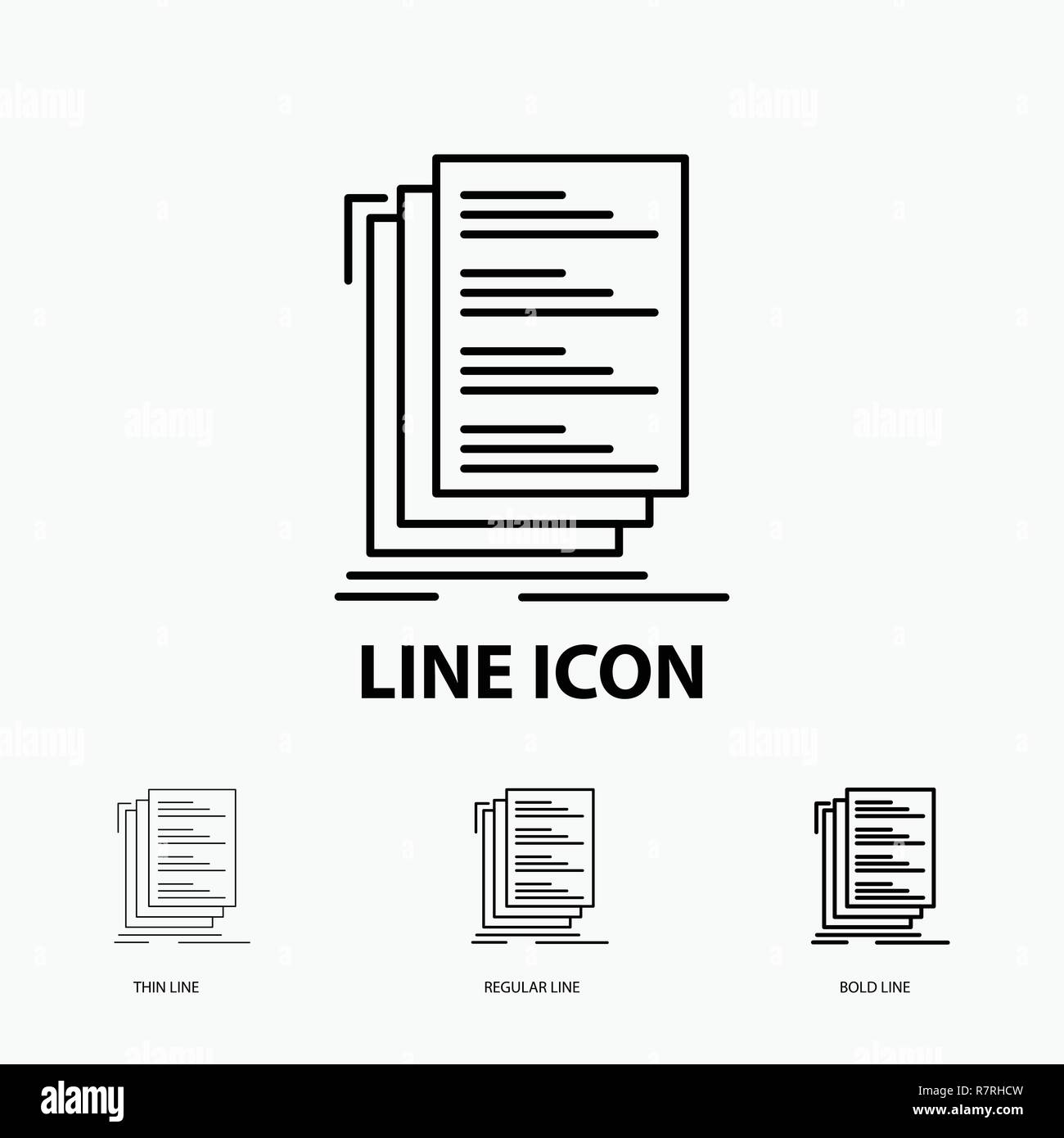 Code, coding, compile, files, list Icon in Thin, Regular and Bold Line