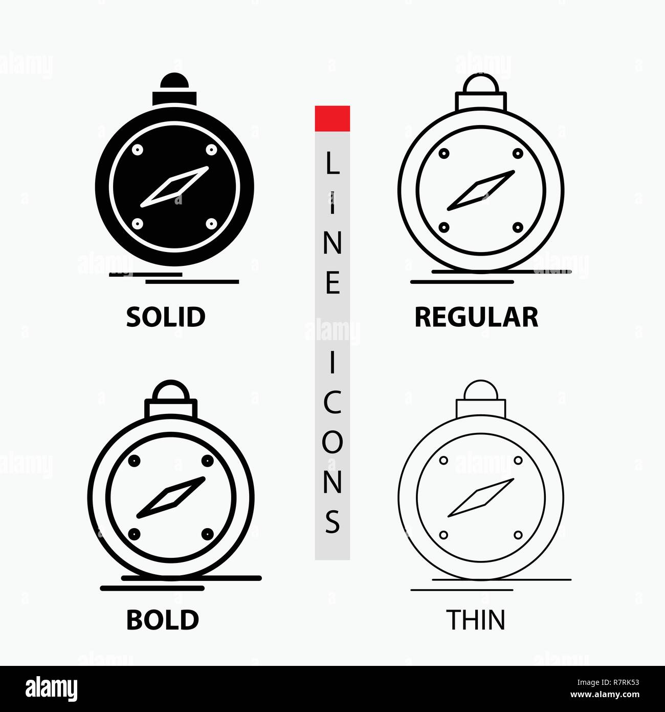 compass, direction, navigation, gps, location Icon in Thin, Regular