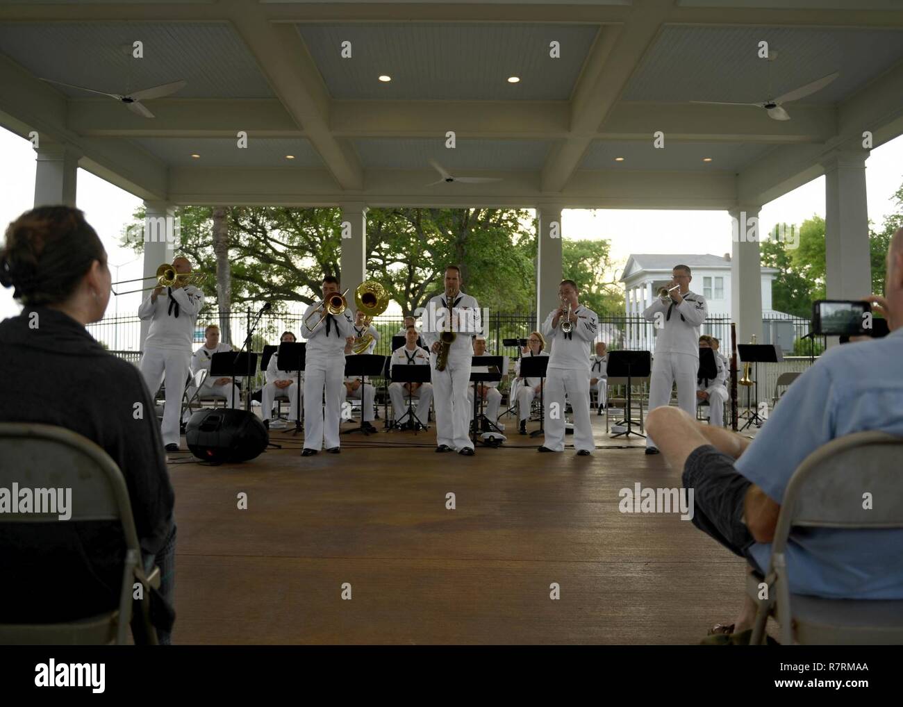 BILOXI, Miss. (April 2, 2017) The Navy Band Southeast Brass Band performs during a Navy Week public concert at Lighthouse Park in Biloxi Miss. Gulfport/Biloxi is one of select regions to host a 2017 Navy Week, a week dedicated to raise U.S. Navy awareness in through local outreach, community service and exhibitions. Stock Photo