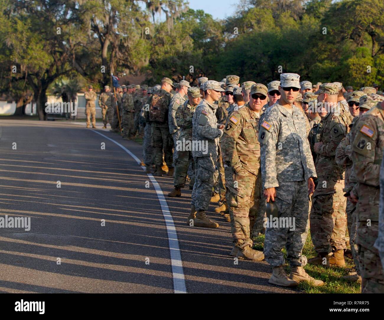U.S. Army National Guard Soldiers await the participants of the 12mile