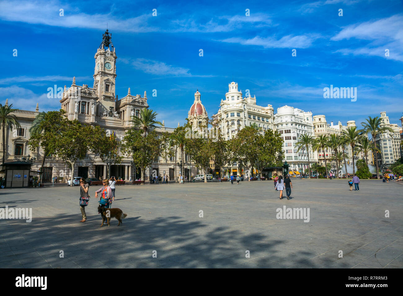 Town Hall Square. Valencia. Comunidad Valenciana. Spain Stock Photo