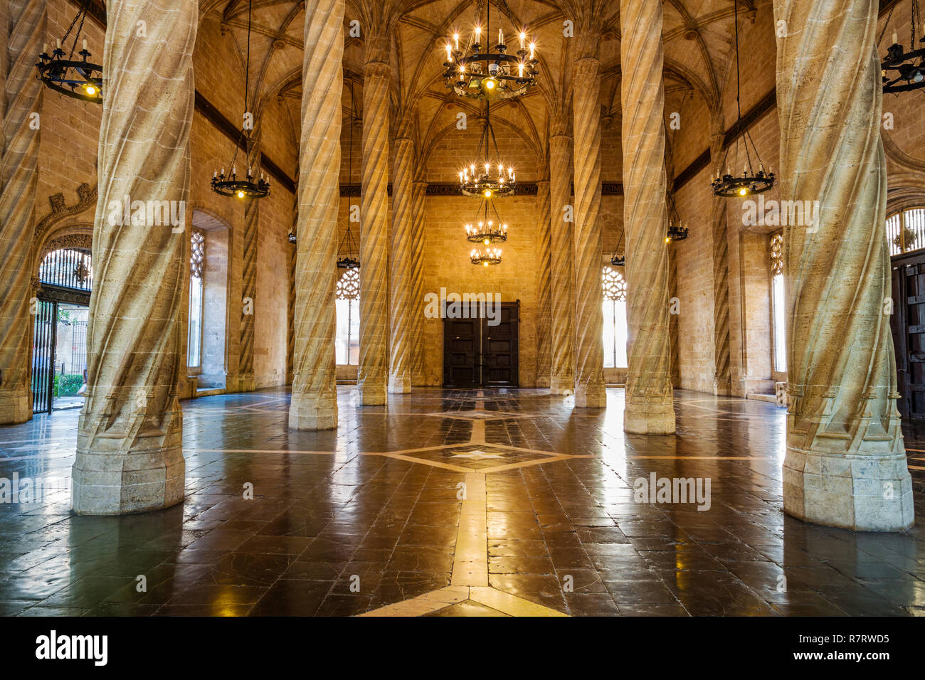 La Lonja de la Seda. Silk market. World Heritage Site by UNESCO. 16th century. Valencia. Comunidad Valenciana. Spain. Stock Photo