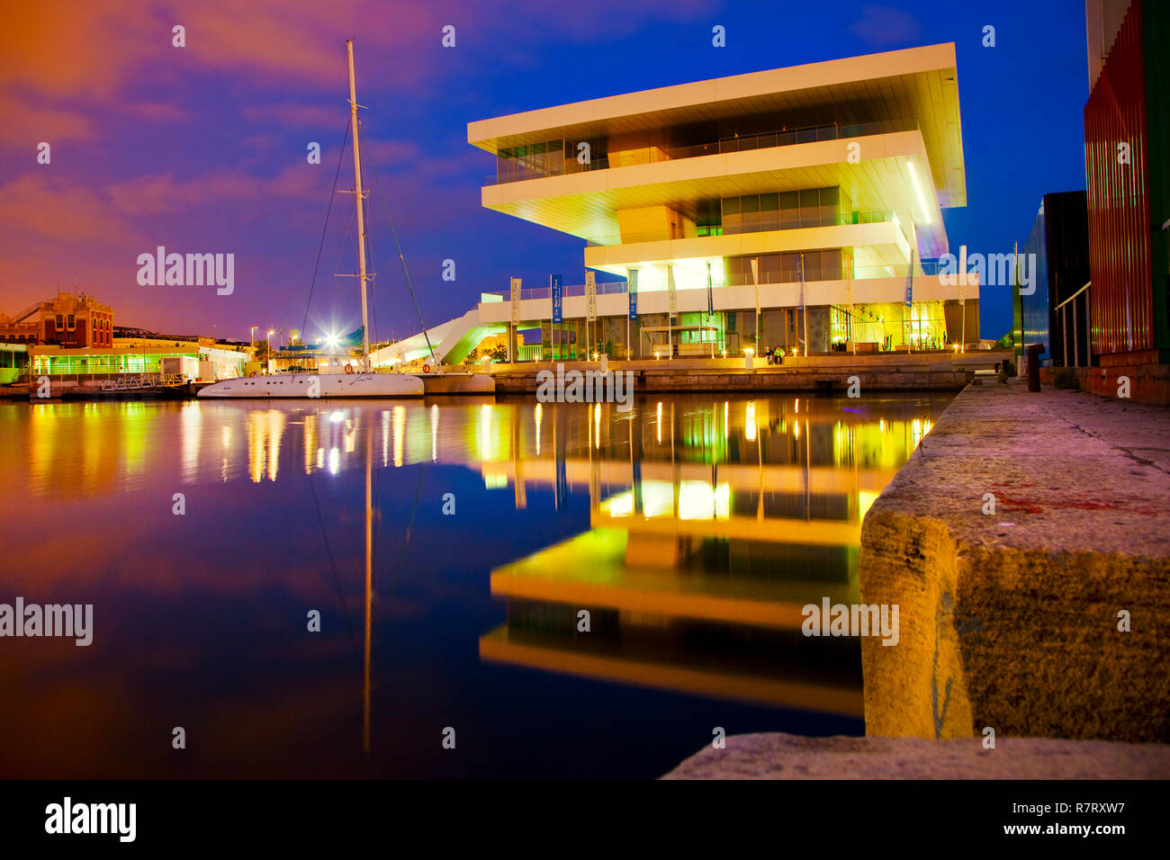 Building Veles e Vents , architect David Chipperfield, in Port America´s Cup. Valencia. Poblados maritimos El Cabanyal. Comunidad Valenciana. Spain. Stock Photo