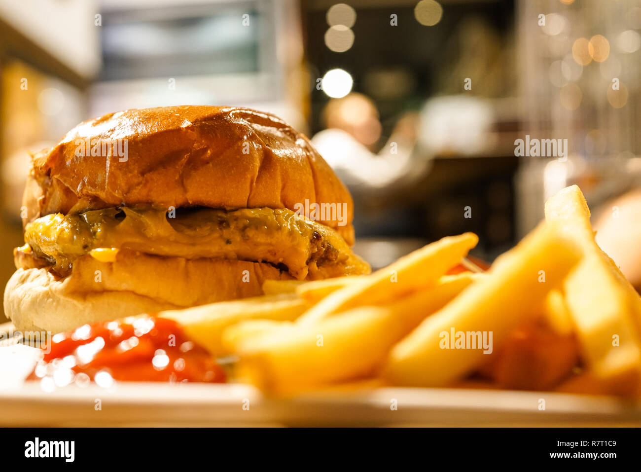 Burger and fries Stock Photo Alamy