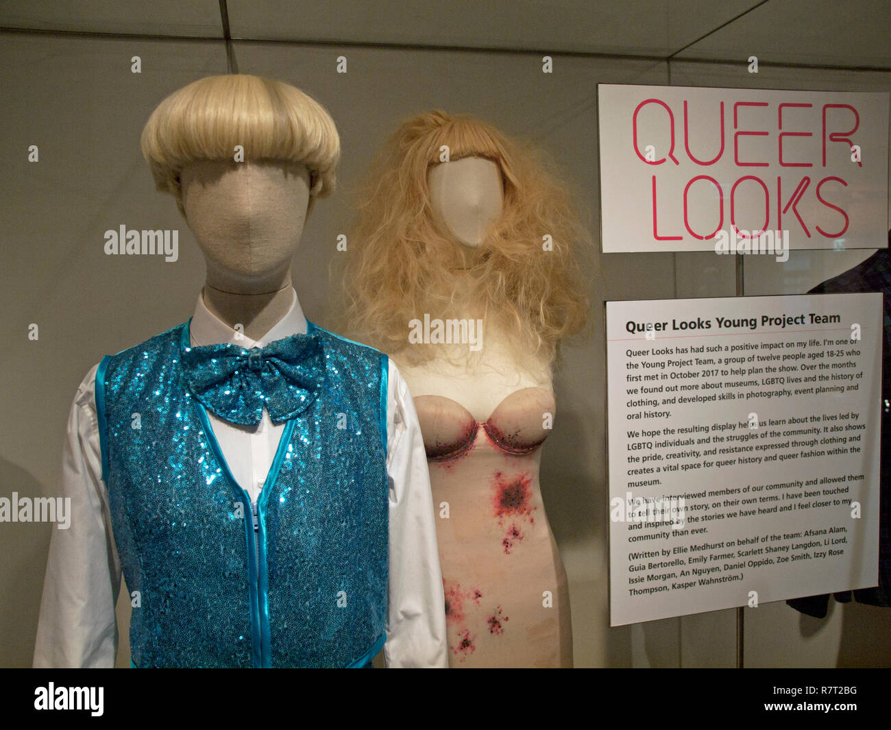 An exhibition of clothes worn by gay people in Brighton Museum Stock Photo