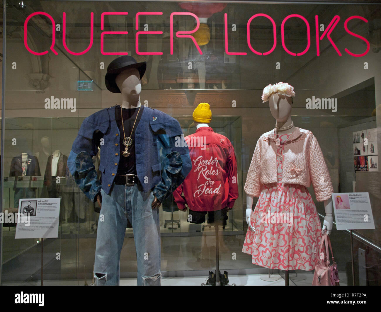 An exhibition of clothes worn by gay people in Brighton Museum Stock Photo
