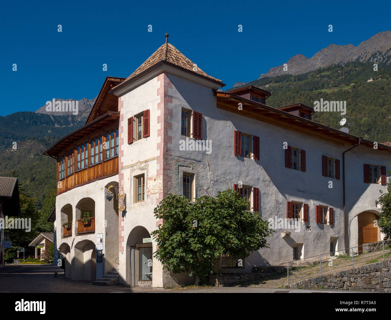 Pub Zur blauen Traube, Lagundo near Merano, Region South Tyrol-Bolzano, Italy, Europe Stock Photo