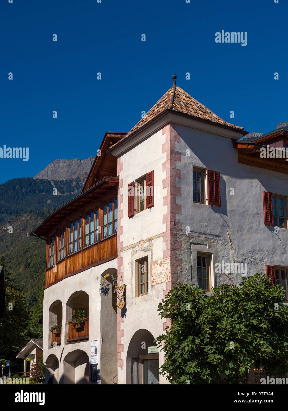 Pub Zur blauen Traube, Lagundo near Merano, Region South Tyrol-Bolzano, Italy, Europe Stock Photo