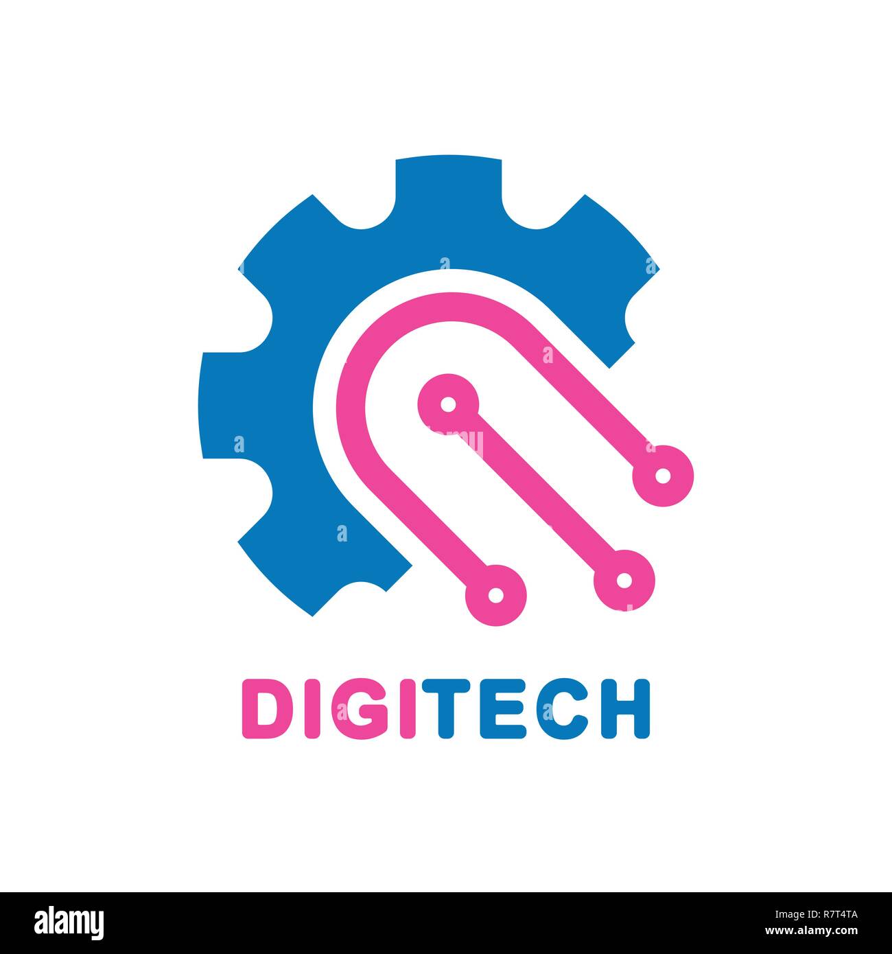 Abstract digital technology design - vector logo template concept illustration. Smart and digital technology creative sign. Design element. Technology Logo template. Stock Vector
