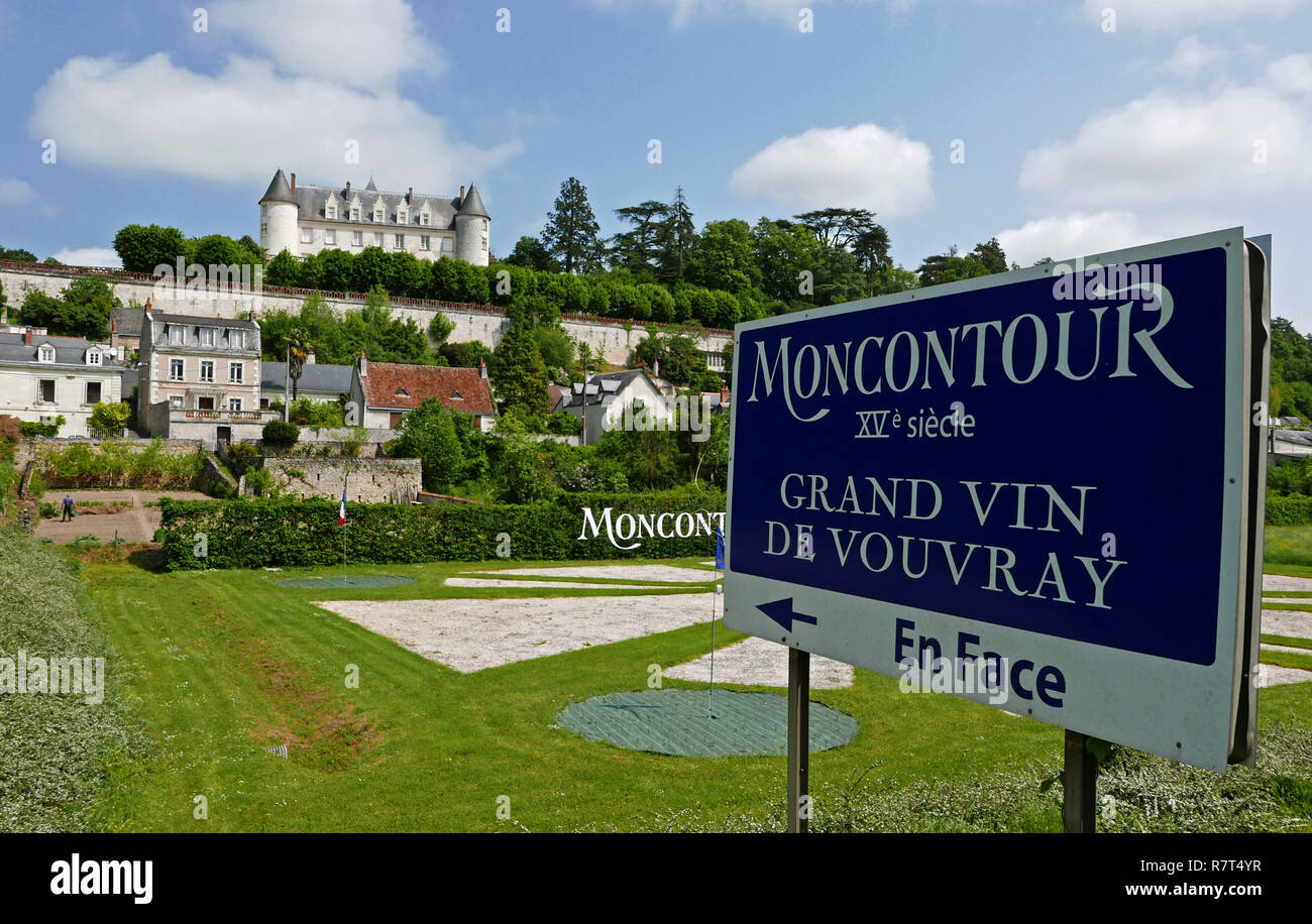 Château Moncontour, Les Vignobles Feray, Vouvray, Indre-et-Loire, Centre-Val de Loire, Pays de Loire, France Stock Photo