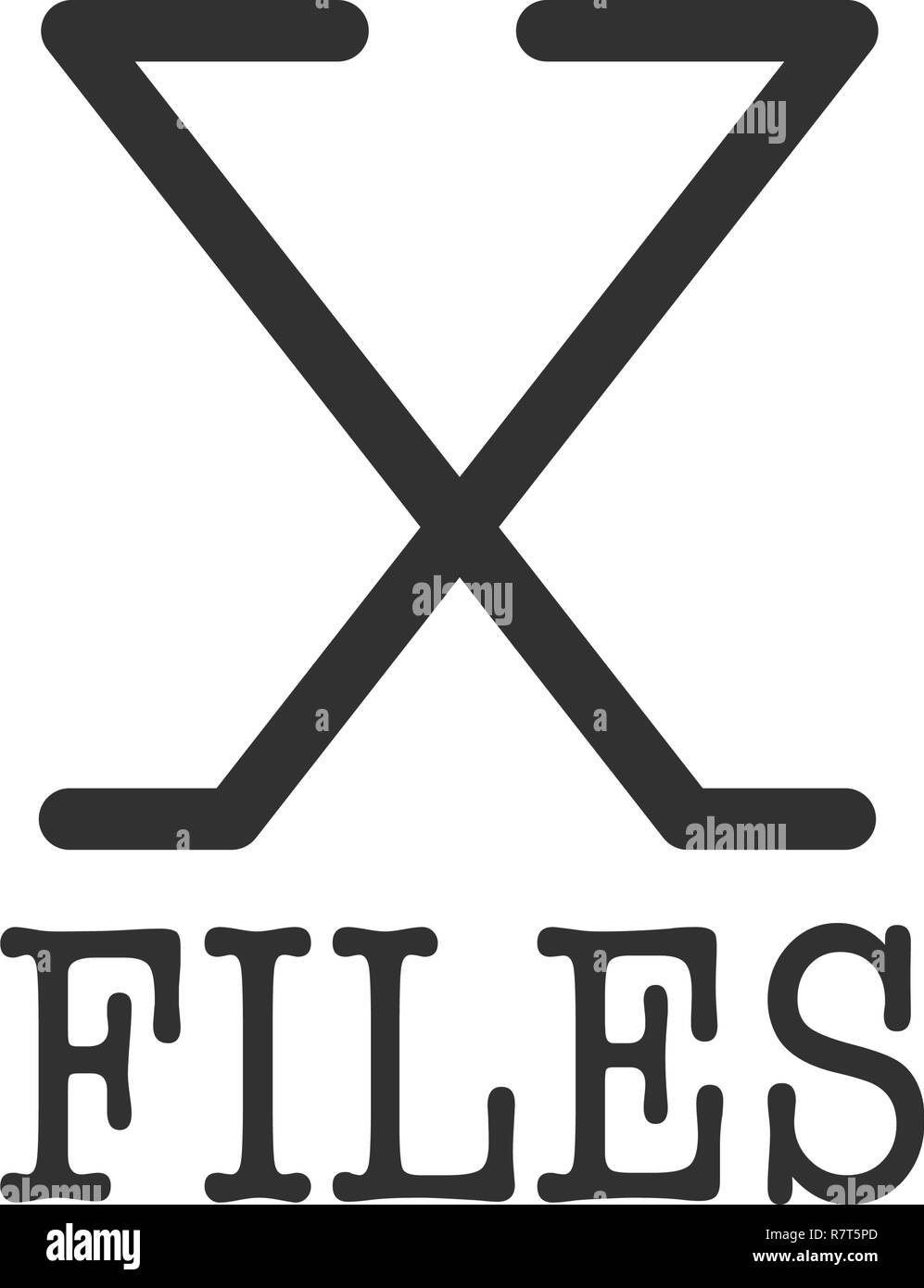 illustration of Geometric X files icon with inexplicable and mysterious ...