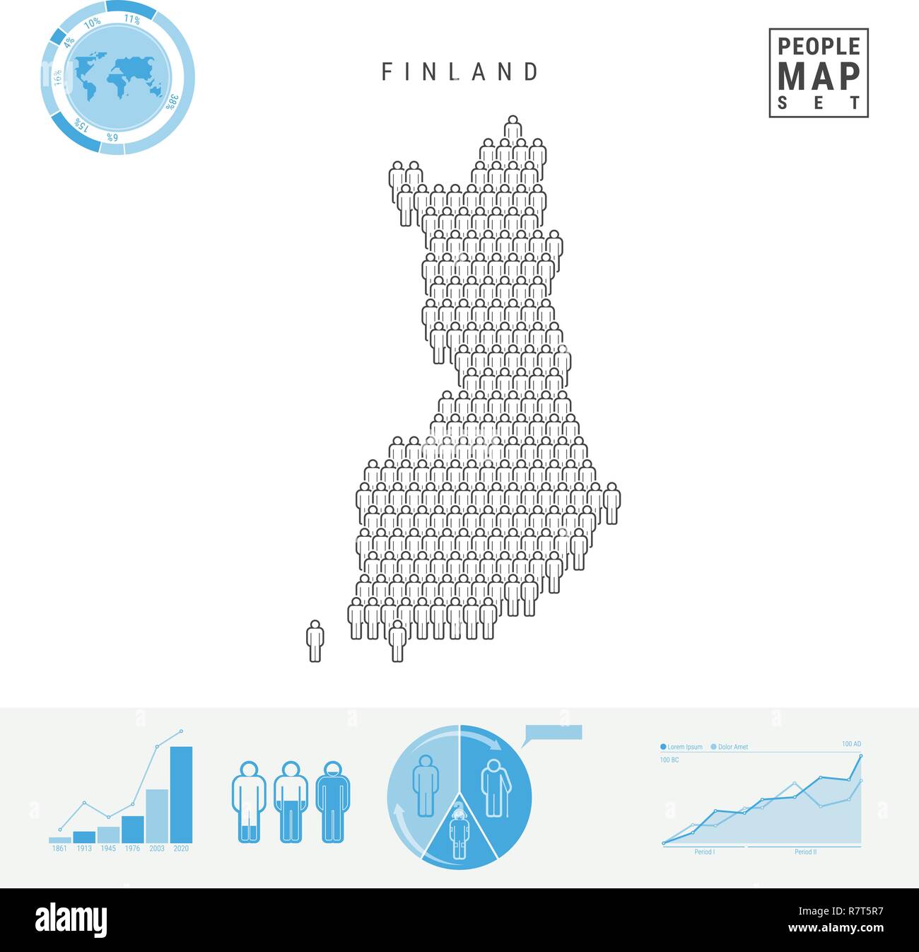 Finland People Icon Map. People Crowd in the Shape of a Map of Finland ...